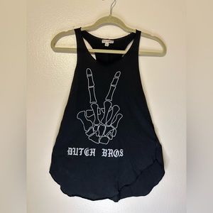 Dutch Bros Tank-Top Skeleton Peace Sign